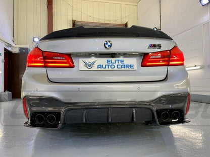 BMW M5 F90 & 5 Series G30 Saloon/Sedan Carbon Fibre Boot/Trunk Lip Spoiler – PS/PSM Ducktail High Kick Rear Wing (2017+ M5, 2017–2020 G30) OEM+ Performance Carbon Fiber
