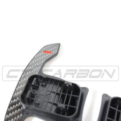 CT Carbon Fibre/Fiber Paddle Shifters for BMW F & G Series, MINI F56, Toyota Supra A90 – M Performance Style Steering Wheel Shift Paddles/Extensions – Pre-Preg Carbon, Red Textured Grip – Fits M2 M3 M4 M5 1 2 3 4 5 Series X3 X4 X5 X6