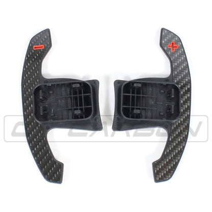 CT Carbon Fibre/Fiber Paddle Shifters for BMW F & G Series, MINI F56, Toyota Supra A90 – M Performance Style Steering Wheel Shift Paddles/Extensions – Pre-Preg Carbon, Red Textured Grip – Fits M2 M3 M4 M5 1 2 3 4 5 Series X3 X4 X5 X6