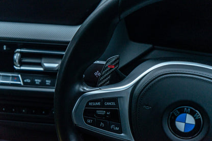 BMW & MINI F-Series/G-Series Carbon Fibre Paddle Shifters - Extended Steering Wheel Paddle Extensions, M Performance Style Gear Selector Paddles - Fits M2 M3 M4 M5 X3M X4M 1/2/3/4/5 Series, F56 MINI, A90 Supra - Direct Replacement Upgrade