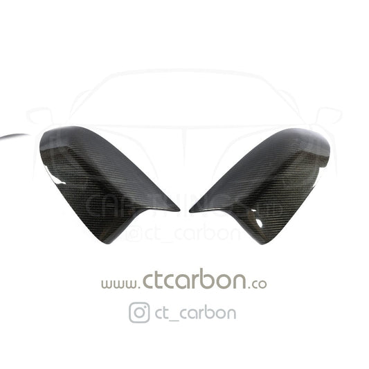 BMW X3 X4 X5 X6 (G01 G02 G05 G06) Carbon Fibre/Fiber Mirror Caps - High-Gloss Carbon Wing/Side Mirror Covers, Door Mirror Shells, Replacement Housings - For 2017+ G-Series X Series SUV Models - OEM+ Fit by CT Carbon