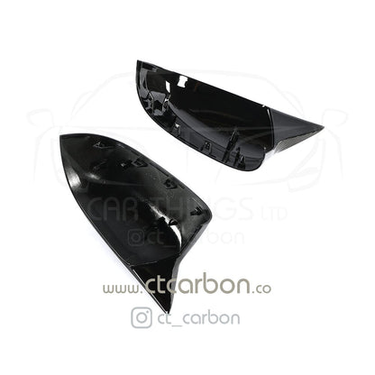 BMW X3 X4 X5 X6 (G01 G02 G05 G06) Carbon Fibre/Fiber Mirror Caps - High-Gloss Carbon Wing/Side Mirror Covers, Door Mirror Shells, Replacement Housings - For 2017+ G-Series X Series SUV Models - OEM+ Fit by CT Carbon
