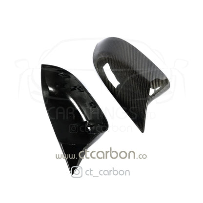 BMW X3/X4/X5/X6 G01/G02/G05/G06 Carbon Fibre/Carbon Fiber Wing Mirror Covers Caps | High Gloss M Performance Style Side Door Mirror Shells Housing | X Series SUV | 2017+ 2018+ 2019+ | OEM Fit Replacement Overlay | CT Carbon