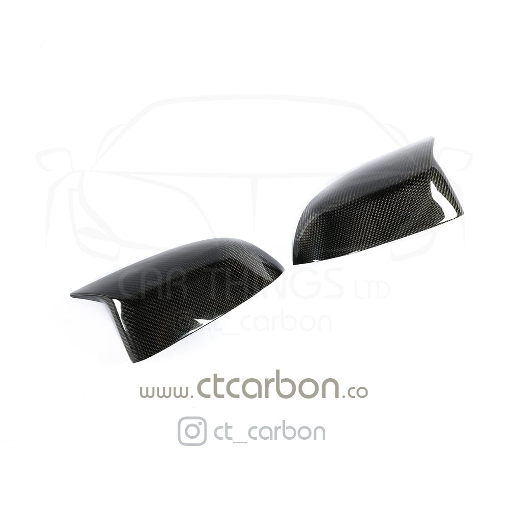 BMW X3/X4/X5/X6 G01/G02/G05/G06 Carbon Fibre/Carbon Fiber Wing Mirror Covers Caps | High Gloss M Performance Style Side Door Mirror Shells Housing | X Series SUV | 2017+ 2018+ 2019+ | OEM Fit Replacement Overlay | CT Carbon