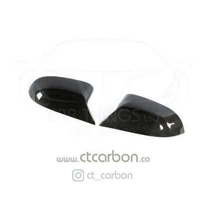 BMW X3 X4 X5 X6 (G01 G02 G05 G06) Carbon Fibre/Fiber Mirror Caps - High-Gloss Carbon Wing/Side Mirror Covers, Door Mirror Shells, Replacement Housings - For 2017+ G-Series X Series SUV Models - OEM+ Fit by CT Carbon