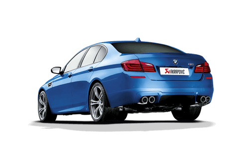Akrapovic Evolution Line Titanium Cat-Back Exhaust with Carbon Fibre/Carbon Fiber Tips for BMW M5 F10 2011-2017 | Valved Resonated X-Pipe Quad Exit | Lightweight Performance Exhaust Upgrade S63 4.4 V8