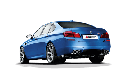 Akrapovic Evolution Line Titanium Cat-Back Exhaust with Carbon Fibre/Carbon Fiber Tips for BMW M5 F10 2011-2017 | Valved Resonated X-Pipe Quad Exit | Lightweight Performance Exhaust Upgrade S63 4.4 V8