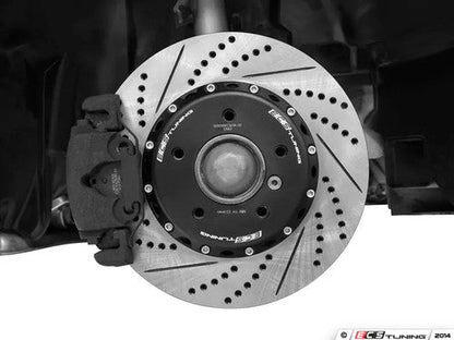 ECS Tuning 2-Piece Semi-Floating Front Brake Discs/Rotors 325x25mm – Drilled, Grooved/Slotted, Vented, Lightweight – BMW E46 330i 330Ci 330xi & Z4 E85/E86 3.0i 3.0Si – Direct-Fit Pair/Set Fast Road & Track Day