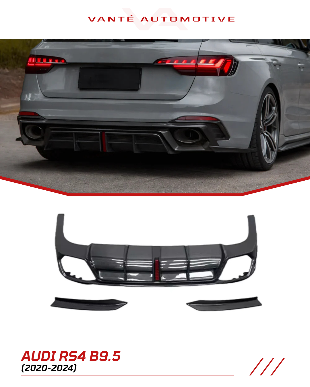 Audi RS4 B9.5 Carbon Fibre Rear Diffuser V2