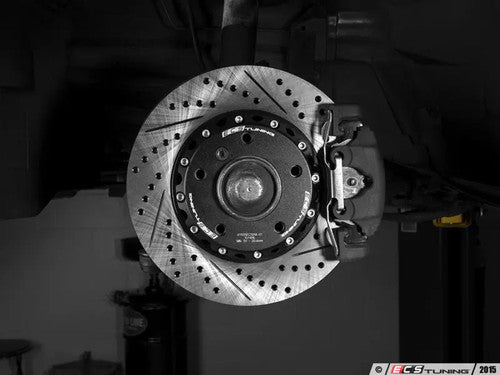 ECS Tuning Two-Piece Lightweight Front Brake Discs/Rotors 300x22mm, Drilled & Grooved/Slotted