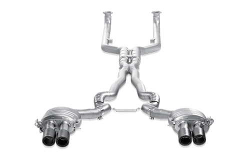 Akrapovic Evolution Line Titanium Cat-Back Exhaust with Carbon Fibre/Carbon Fiber Tips for BMW M5 F10 2011-2017 | Valved Resonated X-Pipe Quad Exit | Lightweight Performance Exhaust Upgrade S63 4.4 V8