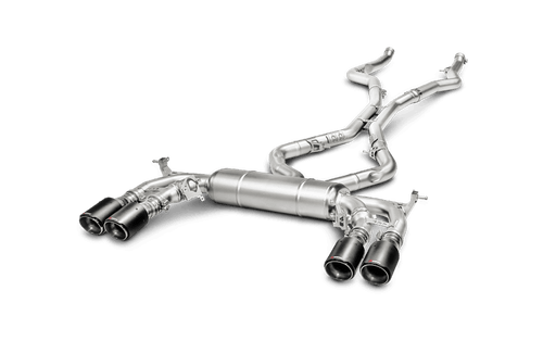 Akrapovic Evolution Line Titanium Valved Cat-Back Exhaust for BMW X6 M (F86) 2015-2017 - Carbon Fibre Tailpipes, ECE Approved Road Legal Performance Sports Exhaust / Rear Silencer Back Box, Fits S63 V8