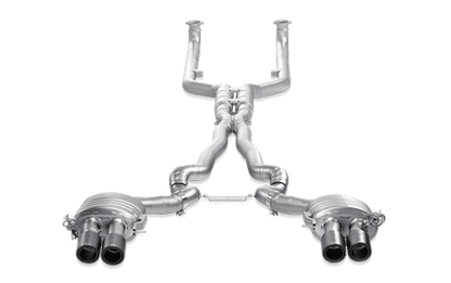 AkrapoviÄ Evolution Line Titanium Cat-Back Exhaust with Carbon Tailpipe Set for BMW M6 F12/F13 (2012â€“2017) â€“ Valved X-Pipe, Lightweight, No Drone