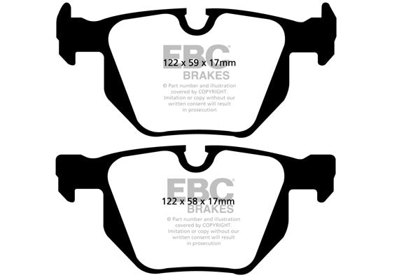 EBC Yellowstuff 4000 Rear Brake Pads & USR Slotted 320mm Discs Kit for BMW 5 Series E60 E61 & 6 Series E63 E64 (ATE Rear Caliper) - Includes 530i 525i 523i 520i 630i - Kit PD08KR100