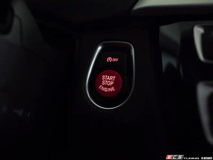 ECS Tuning Red Engine Start/Stop Button – Push to Start Ignition Switch Cap Replacement | Start Engine Stop Car Dashboard Starter Button Cover | Red Push Start Interior Upgrade