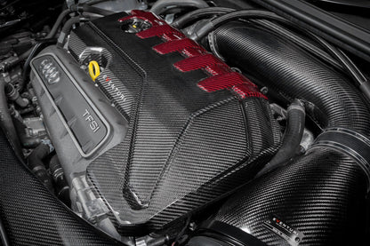 Eventuri Prepreg Carbon Fibre/Fiber Engine Bay Cover/Shroud for Audi 2.5 TFSI 5-Cylinder - RS3 8V & 8Y, TT RS/TTRS 8S, RSQ3/RS Q3 - OEM-Style Under-Bonnet/Underhood Carbon Engine Trim, Dress-Up Panel