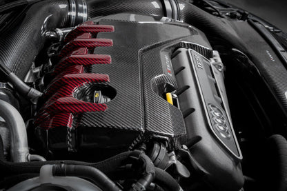 Eventuri Prepreg Carbon Fibre/Fiber Engine Bay Cover/Shroud for Audi 2.5 TFSI 5-Cylinder - RS3 8V & 8Y, TT RS/TTRS 8S, RSQ3/RS Q3 - OEM-Style Under-Bonnet/Underhood Carbon Engine Trim, Dress-Up Panel