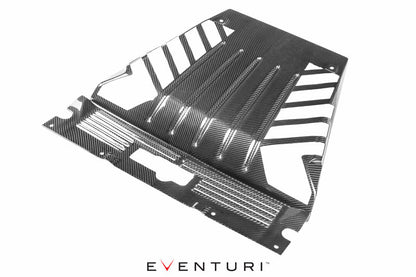Eventuri Carbon Fibre/Fiber Engine Bay Cover Kit for Lamborghini Huracan LP610-4/LP580-2/EVO (V10) - Pre-Preg Autoclaved Satin Carbon Trim Panels: Centre, Side & Rear Strut Brace Covers