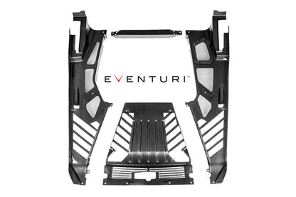 Eventuri Carbon Fibre/Fiber Engine Bay Cover Kit for Lamborghini Huracan LP610-4/LP580-2/EVO (V10) - Pre-Preg Autoclaved Satin Carbon Trim Panels: Centre, Side & Rear Strut Brace Covers