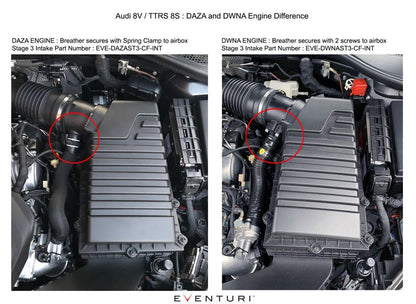 Eventuri Carbon Fibre/Fiber Cold Air Intake & Induction Kit for Audi RS3 8V Gen 2 (8V.2 Facelift) & TT RS/TTRS 8S 2.5 TFSI | Carbon Airbox, Turbo Intake Pipe, OPF/GPF Compatible