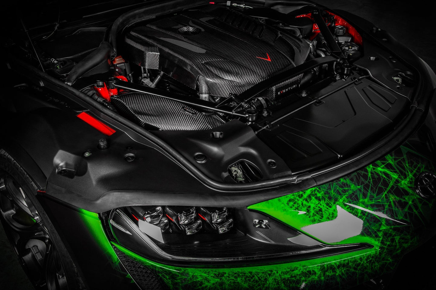 Eventuri Carbon Fibre Cold Air Intake & Induction Kit for Toyota GR Supra MK5 A90/A91 3.0 B58 Turbo (J29) - Performance Airbox + Carbon Inlet Pipe 2019+