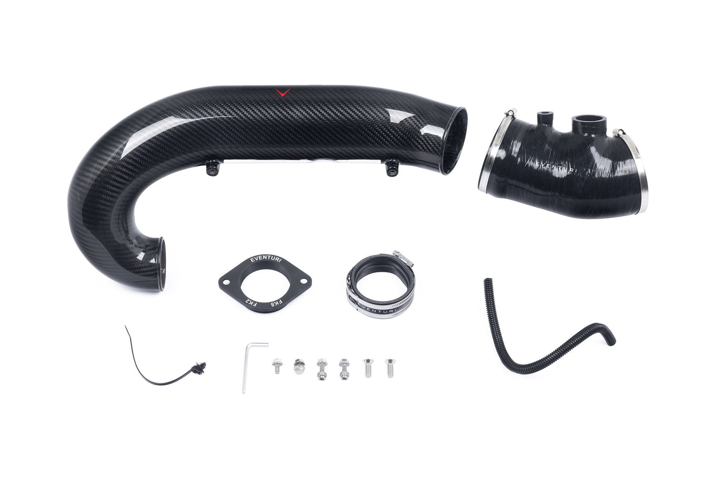 Eventuri Carbon Fibre Turbo Inlet Pipe V3 - Honda Civic Type R FK8 2.0T (2017-2021) | High-Flow Intake Tube/Turbo Inlet Elbow Upgrade | Carbon Induction Intake Hose for K20C1