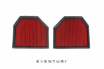 Eventuri High-Flow Drop-In Panel Air Filters (Oil-Free, MAF Safe) for BMW S55 - F80 M3, F82/F83 M4, F87 M2 Competition (M2C) - Performance Replacement Drop In Intake Filters for OEM Airbox