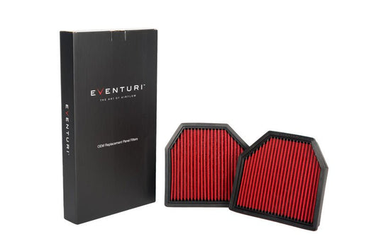Eventuri High-Flow Drop-In Panel Air Filters (Oil-Free, MAF Safe) for BMW S55 - F80 M3, F82/F83 M4, F87 M2 Competition (M2C) - Performance Replacement Drop In Intake Filters for OEM Airbox