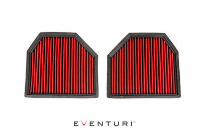 Eventuri High-Flow Dry Drop-In Panel Air Filters for BMW M3/M4 S55 (F80 M3, F82/F83 M4, F8X) | OEM Airbox Replacement Performance Intake Filter Set