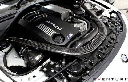 Eventuri V2 Carbon Fibre/Fiber Cold Air Intake Induction Kit w/ Sealed Ducts & Ram-Air Scoops for BMW M3/M4 F80 F82 F83 (S55, 2014-2020) Gloss Black Carbon Airbox Upgrade