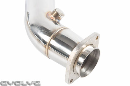 BMW S55 3in (76mm) Catless/Decat Cat-Delete Race Downpipes by Evolve – Fits F80 M3, F82/F83 M4, F87 M2 Competition – Turbo Downpipe Upgrade, TIG-Welded Stainless, Cast Turbo Flanges – Stage 2 Tune/Remap Ready