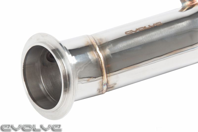 BMW S55 3in (76mm) Catless/Decat Cat-Delete Race Downpipes by Evolve – Fits F80 M3, F82/F83 M4, F87 M2 Competition – Turbo Downpipe Upgrade, TIG-Welded Stainless, Cast Turbo Flanges – Stage 2 Tune/Remap Ready