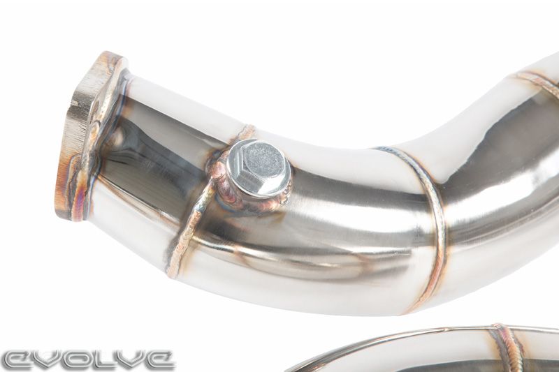 Evolve BMW N54 3.0 Twin Turbo 3" Catless/Decat/Cat Delete Downpipes (Test Pipes/Front Pipes) for 1M, 135i, 335i E82 E88 E90 E91 E92 E93 2006-2012 E8x/E9x | T301 Stainless, TIG Welded Turbo Outlet Pipes | RHD/LHD | Stage 2 Ready | Gaskets & Hardware