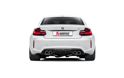 BMW M2 F87 & M2 Competition Akrapovic Carbon Fibre (Carbon Fiber) Rear Diffuser/Valance – High Gloss Rear Bumper Insert, Lower Diffuser Exhaust Surround – OEM Fit Carbon Rear Trim