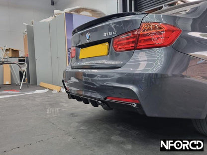 BMW F30 LCI Facelift 3 Series M Sport Full Body Kit (2015-2019)  Front Splitter/Lip, Side Skirts, Rear Diffuser, Boot Spoiler, Black Kidney Grilles, Black M-Style Mirror Covers | UK Stock | Fits 335i 340i M Sport