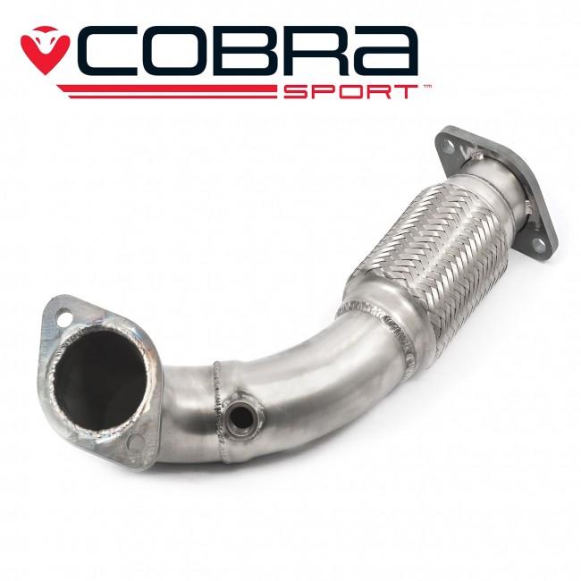 Ford Fiesta ST150 Mk6 (ST 150) Front Pipe / Link Pipe by Cobra Sport - Manifold to Cat Front Section, 63.5mm (2.5 inch) Direct Fit Performance Exhaust, MOT Friendly Emissions Compliant Mid Pipe Upgrade, UK Road Legal