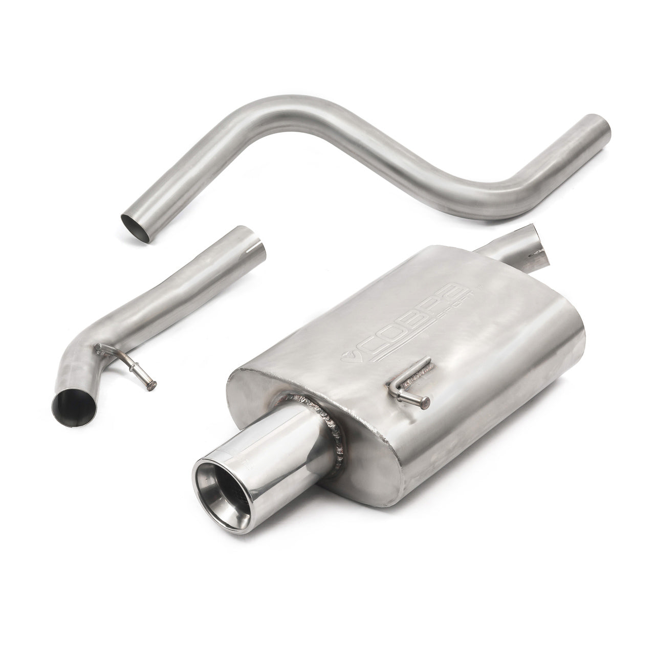 Ford Fiesta ST150 Mk6 Cat Back Exhaust System by Cobra Sport - 2.25in (57mm) Stainless Steel Performance/Sports Exhaust, Back Box & Centre Section - Resonated or Non-Resonated Catback Upgrade