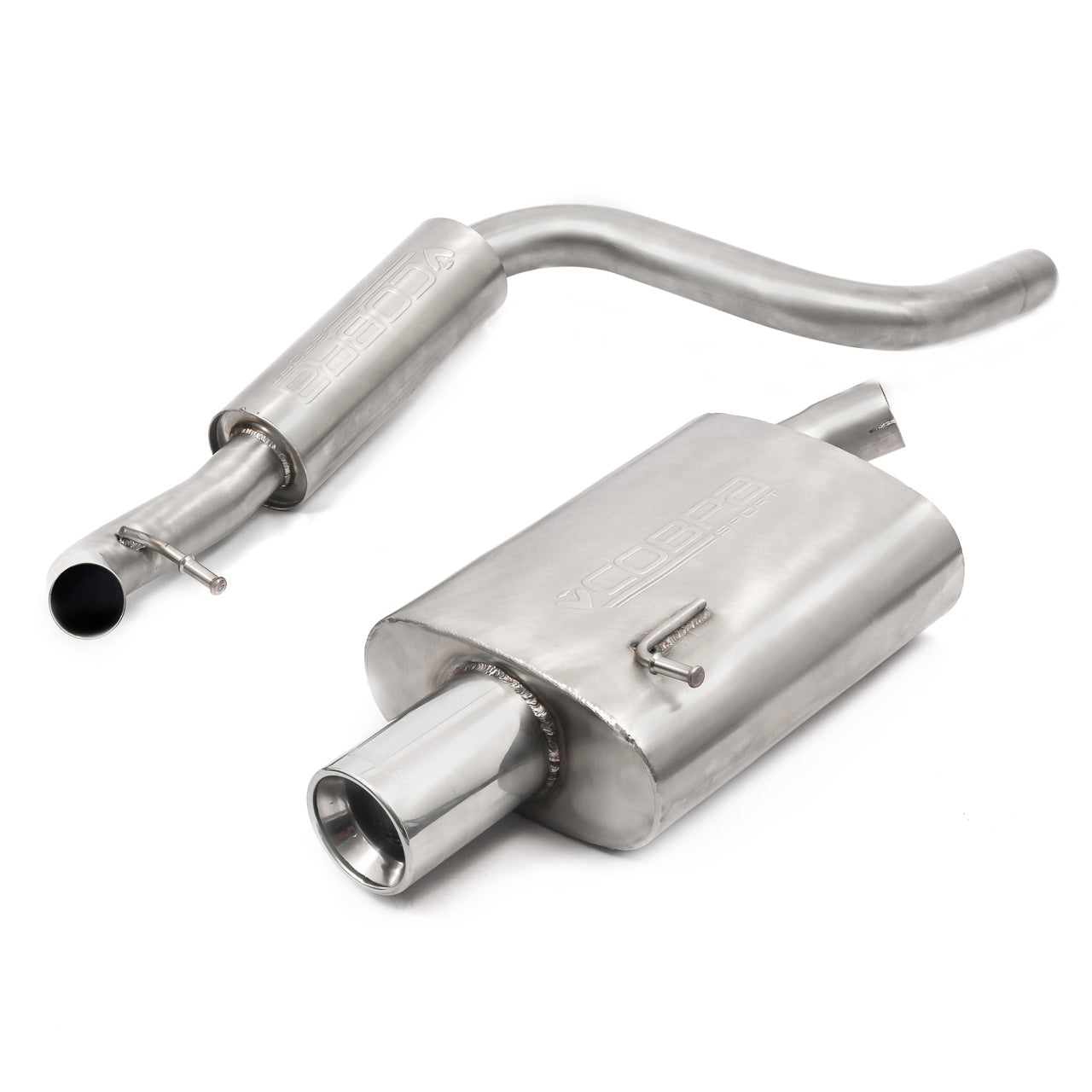 Ford Fiesta ST150 Mk6 Cat Back Exhaust System by Cobra Sport - 2.25in (57mm) Stainless Steel Performance/Sports Exhaust, Back Box & Centre Section - Resonated or Non-Resonated Catback Upgrade