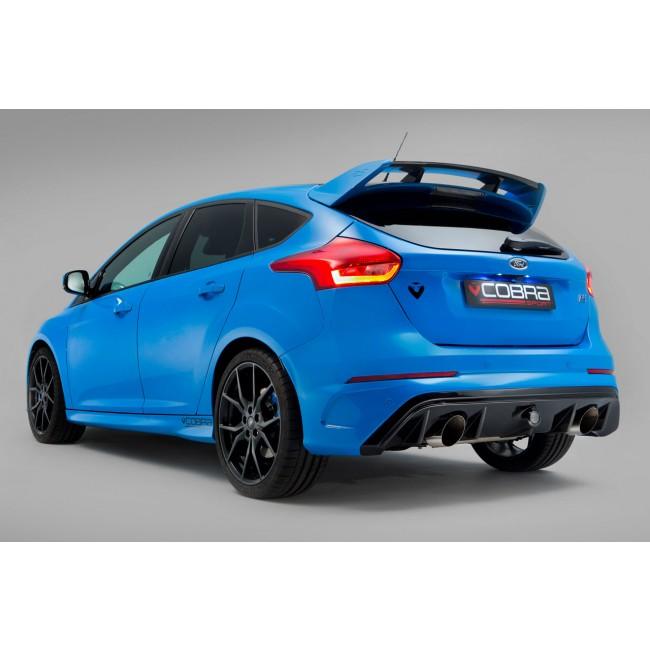 Ford Focus RS Mk3 2.3 EcoBoost (2016-2018) Turbo-Back / Cat-Back Exhaust System – 3" 76mm T304 Stainless Steel, Valved or Non-Valved, Resonated or Non-Resonated, Sports Cat or De