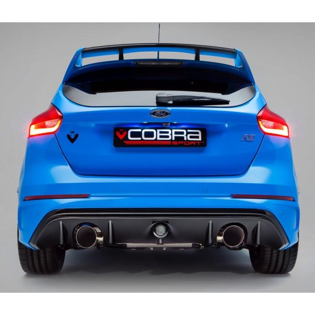 Ford Focus RS Mk3 2.3 EcoBoost (2016-2018) Turbo-Back / Cat-Back Exhaust System – 3" 76mm T304 Stainless Steel, Valved or Non-Valved, Resonated or Non-Resonated, Sports Cat or De