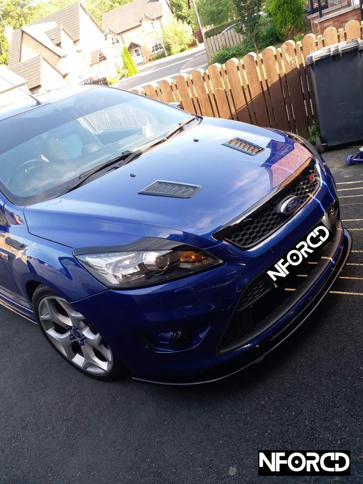 Ford Focus Mk2 ST/ST225 Facelift Front Splitter – Gloss Black ABS Front Bumper Lip, Lower Chin Spoiler, Air Dam, Front Apron by KSB | UK Made | Fittings Included