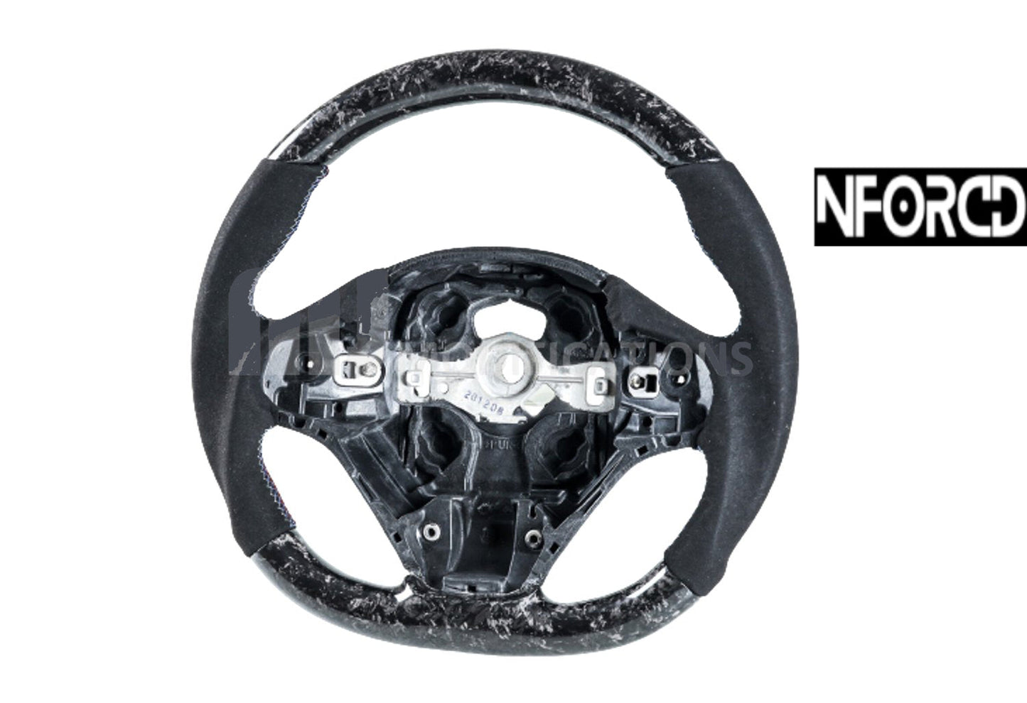 BMW F-Series Flat Bottom D-Shape Forged Carbon Fibre Suede/Alcantara Steering Wheel - M Sport/M Performance Style - Direct Fit Replacement - Retains OEM Airbag Buttons - Paddle Shift Ready - Fits 1 2 3 4 Series F20 F21 F22 F23 F30 F31 F34 F35 F32 F33 UK