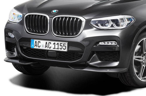 AC Schnitzer Front Lip Splitter Set for BMW X4 G02 M Sport Bumper (2018-2024) - Lower Bumper Spoiler Extensions / Front Apron Valance Trims - Paintable PU-RIM, OEM-Style Fit