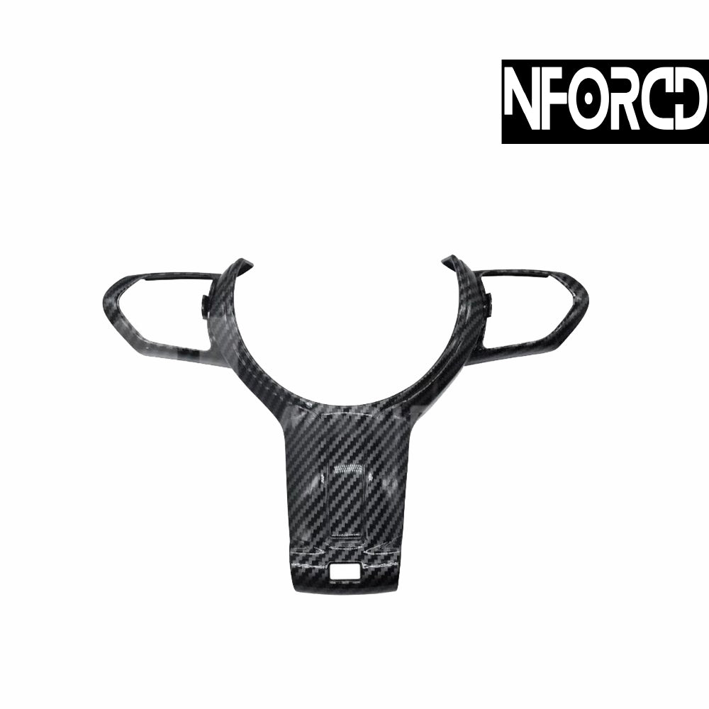 BMW F-Series M Sport Steering Wheel Trim Overlay – Carbon Fibre Look ABS Cover/Insert/Surround – M Performance Style – Fits 1 2 3 4 5 6 Series F20 F21 F22 F23 F30 F32 F34 F10 F11 F06 F12, X5 X6 F15 F16, X1 X2 X3 – Optional Centre Spoke Piece