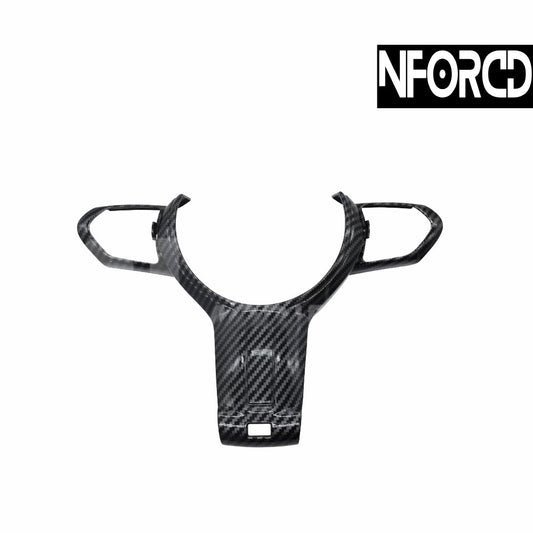 BMW F-Series M Sport Steering Wheel Trim Overlay – Carbon Fibre Look ABS Cover/Insert/Surround – M Performance Style – Fits 1 2 3 4 5 6 Series F20 F21 F22 F23 F30 F32 F34 F10 F11 F06 F12, X5 X6 F15 F16, X1 X2 X3 – Optional Centre Spoke Piece