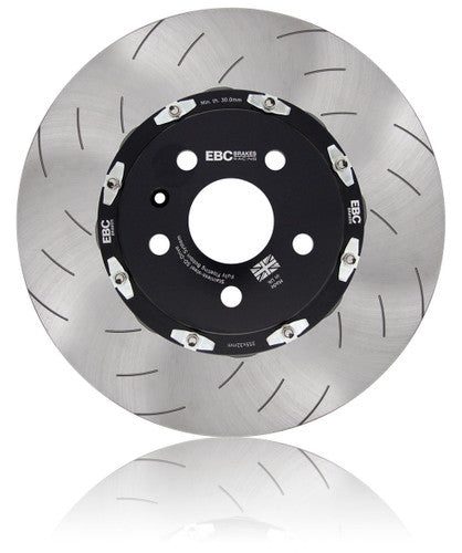 EBC Racing UK-Made 2-Piece Floating Front Brake Discs/Rotors for BMW M2 F87, M3 F80, M4 F82 (F8X) – Vented Curved Vane Lightweight Performance Upgrade, Direct-Fit OE Replacement Rotor Set, Track Day/Fast Road