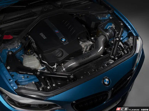 Turner Motorsport Gloss Carbon Fibre/Fiber Open Cold Air Intake Induction Kit for BMW N55 3.0L Turbo (F22 M235i, F30 335i, F32 435i, F87 M2) – Performance Open Cone CAI, Airbox Delete, Direct-Fit