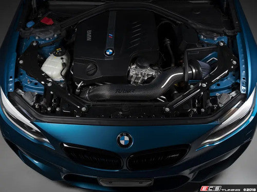 Turner Motorsport Gloss Carbon Fibre/Fiber Open Cold Air Intake Induction Kit for BMW N55 3.0L Turbo (F22 M235i, F30 335i, F32 435i, F87 M2) – Performance Open Cone CAI, Airbox Delete, Direct-Fit
