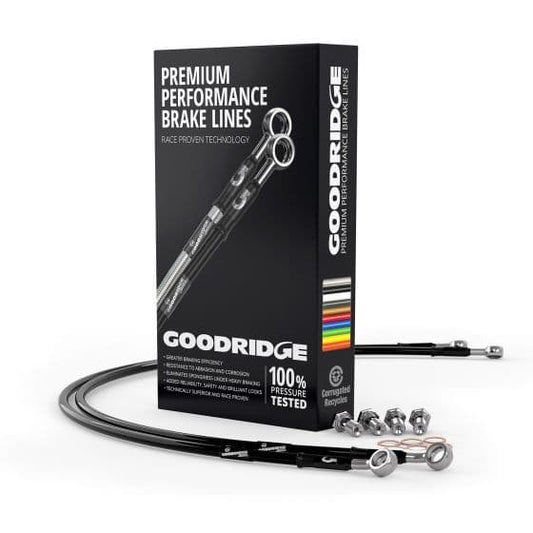 Goodridge Braided Brake Line Kit for BMW 4 Series M4 F82 F83 (2014) - Stainless Steel Performance Hoses/Pipes | Uprated Flexi Lines | TUV DOT ADR Approved | Road Legal Track Day | Coupe & Convertible | Black or Electric Blue