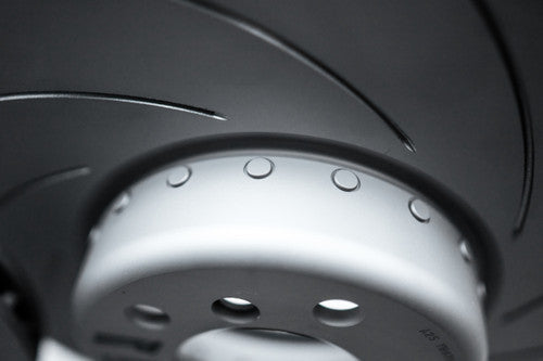 BMW F3x M Sport Rear Brake Discs/Rotors 345mm - VBT 2-Piece High Carbon Slotted/Grooved - Fits F30 F31 F32 F33 F36 3 & 4 Series Blue Calipers - Performance Upgrade Direct Bolt-On Pair